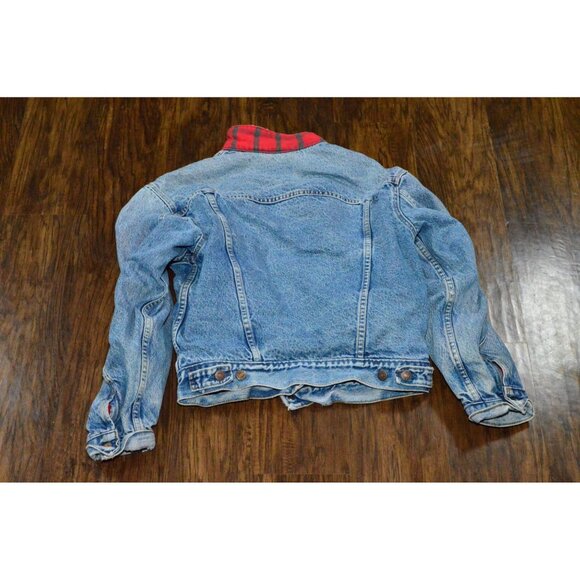 Levis Jacket Vintage Blue Denim Flannel Lining Trucker Women's Size Small READ - Picture 2 of 8
